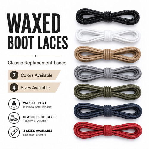 Waxed leather boot shoe laces - shoe,